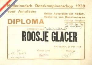 Rosie's 1938 championship diploma