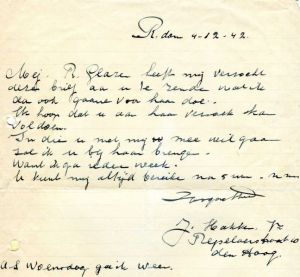 a letter from Rosie, 1942