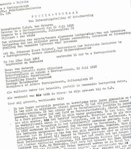 The police investigation interrogating Kees for treason, 1945