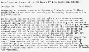 A police report on the bonus paid for Rosie's betrayal, 1946