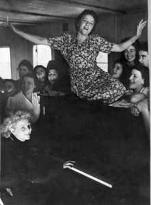 69 - Rosie at the piano, rehearsing songs for the cabaret in Sweden