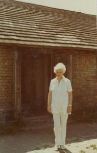 Rosie visiting her barrack in Birkenau after the war
