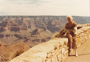 Rosie visiting the Grand Canyon in 1995. She visited 32 US cities during her trip.