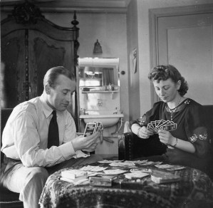 Rosie playing cards with Ernst