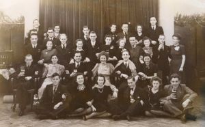 Rosie surrounded by her dance students in Eindhoven, 1941
