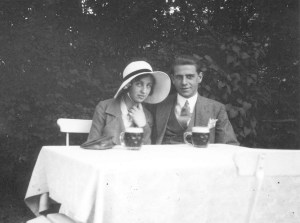 Rosie and her boyfriend, Wim, on a café terrace, 1933
