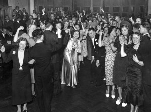 Rosie and Leo demonstrating the Lambeth Walk