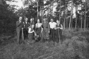 Falk Glaser, far left, at labor camp in Heino